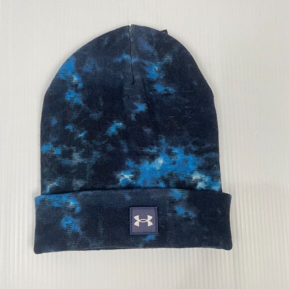 UNDER ARMOUR Men's Rib Knit Tie-Dye Beanie Hat Skull Watch Ski Cap Blue New - Picture 8 of 15